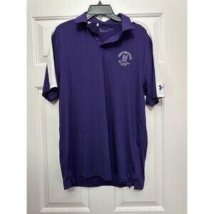 Size Medium Mens Under Armour NCAA Northwestern Wildcats Polo Purple White NEW